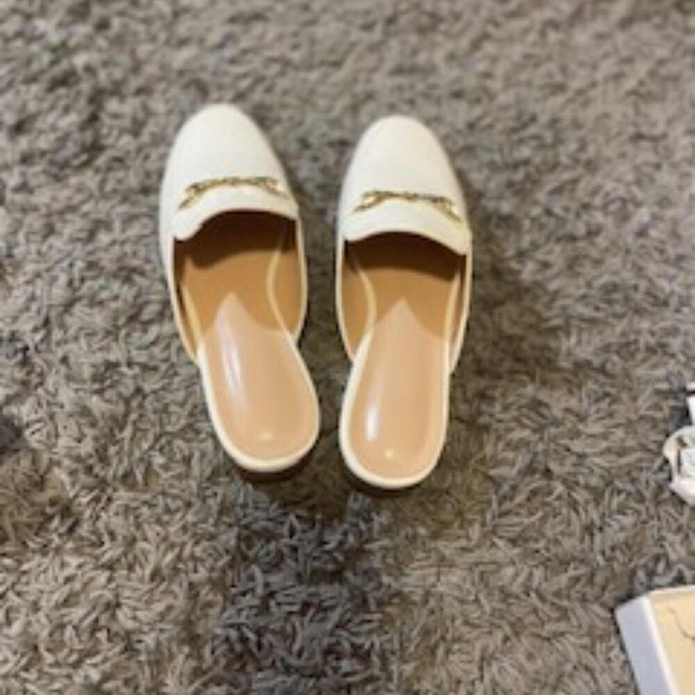 Womens White Classy Mules - Picture 2 of 7